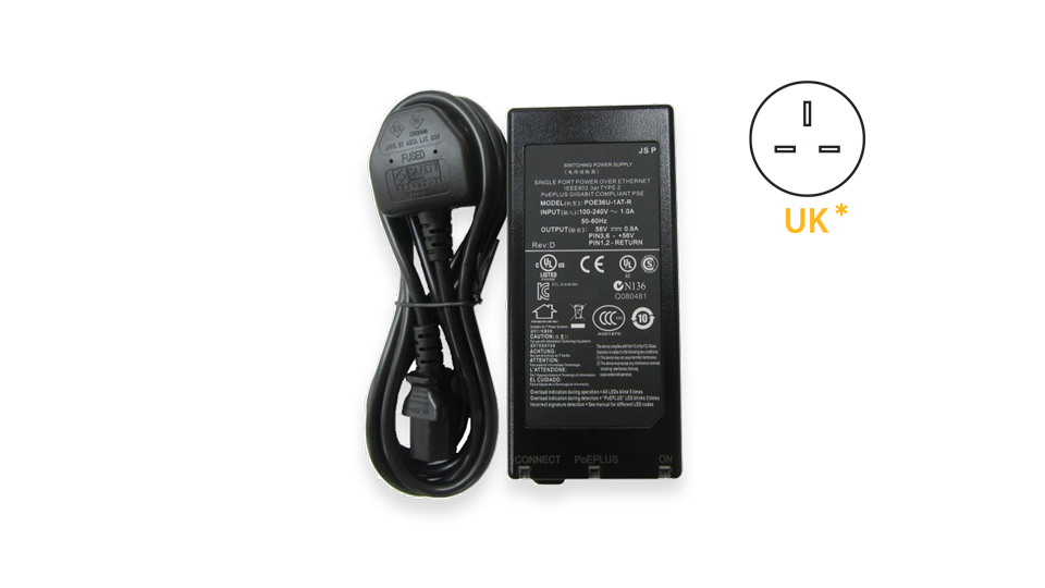 802.3af/at PoE Injector (Plastic) (UK)